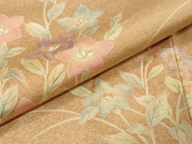 平和屋着物●本場大島紬 訪問着 草花文 暈し染め 正絹 逸品 DABK0192ud
