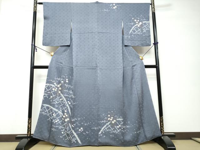 平和屋着物●訪問着 絞り 刺繍 草花文 金彩 正絹 逸品 未使用 DABK0210ud