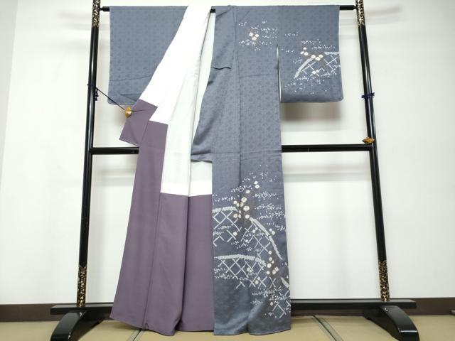 平和屋着物●訪問着 絞り 刺繍 草花文 金彩 正絹 逸品 未使用 DABK0210ud