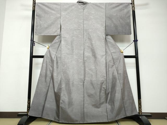 平和屋着物●訪問着 紬地 墨流し文 暈し染め 正絹 逸品 未使用 DABK0219ud