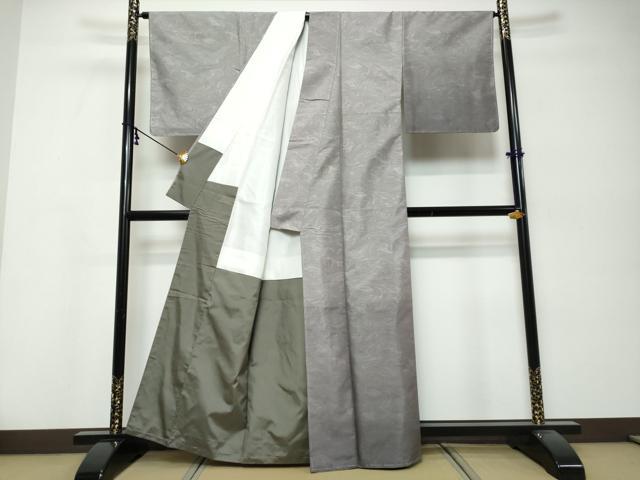 平和屋着物●訪問着 紬地 墨流し文 暈し染め 正絹 逸品 未使用 DABK0219ud