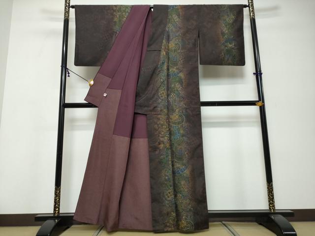 平和屋着物●中国三大刺繍 スワトウ刺繍 汕頭刺繍 本場大島紬 訪問着 更紗花文 まるやま扱い 正絹 逸品 DABK0225ud