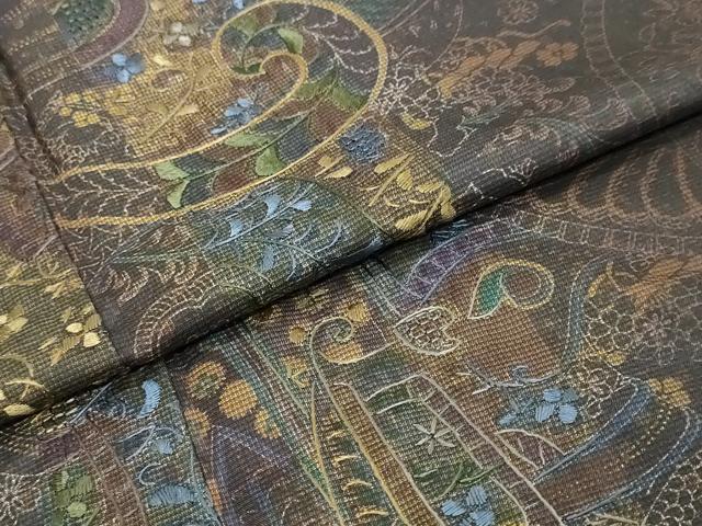 平和屋着物●中国三大刺繍 スワトウ刺繍 汕頭刺繍 本場大島紬 訪問着 更紗花文 まるやま扱い 正絹 逸品 DABK0225ud