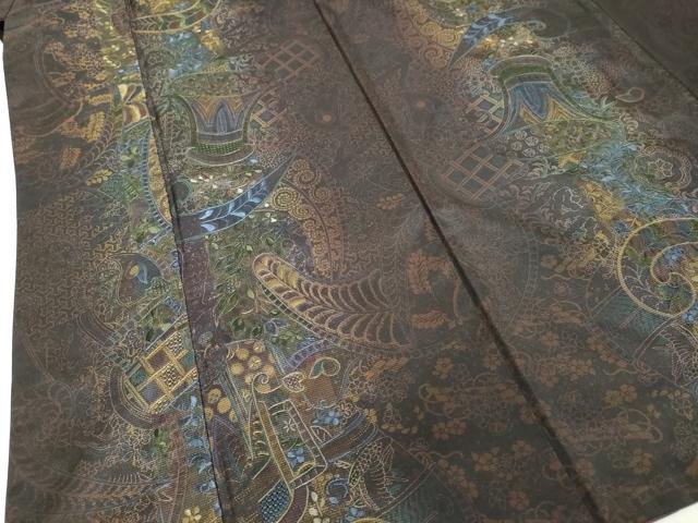 平和屋着物●中国三大刺繍 スワトウ刺繍 汕頭刺繍 本場大島紬 訪問着 更紗花文 まるやま扱い 正絹 逸品 DABK0225ud