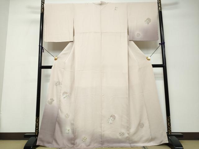 平和屋着物●中国三大刺繍 スワトウ刺繍 汕頭刺繍 総刺繍 訪問着 雪輪草花文 暈し染め 金銀糸 さが美扱い 正絹 逸品 DABK0227ud