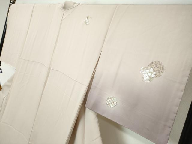 平和屋着物●中国三大刺繍 スワトウ刺繍 汕頭刺繍 総刺繍 訪問着 雪輪草花文 暈し染め 金銀糸 さが美扱い 正絹 逸品 DABK0227ud