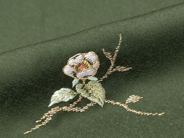 平和屋着物●訪問着 刺繍 枝花文 金糸 正絹 逸品 DABK0242ud