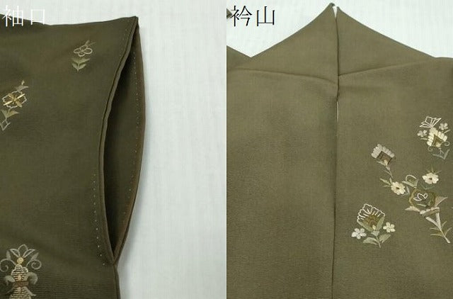 平和屋着物●訪問着 総刺繍 更紗洋花文 金糸 正絹 逸品 DABK0243ud