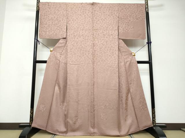 平和屋着物●無地絵羽訪問着 草花丸地紋 鴇浅葱色 ほていや扱い 正絹 逸品 DABK0245ud