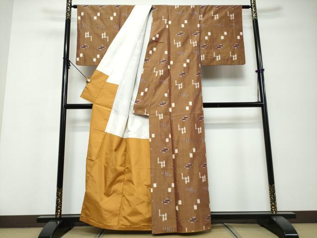 平和屋着物●本場琉球絣 紬 正絹 逸品 DABK0256ud