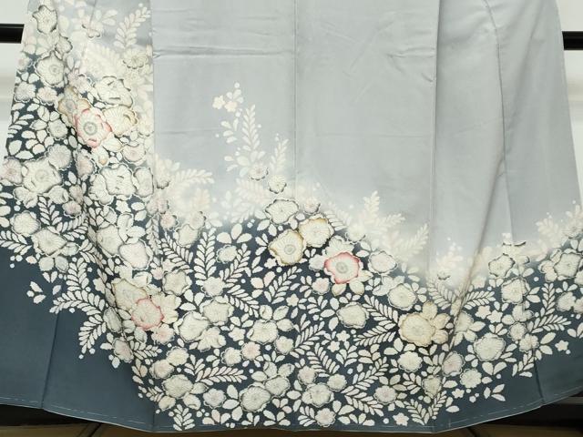 平和屋着物●訪問着 辻が花 暈し染め 反端付き 正絹 逸品 未使用 DABK0263ud