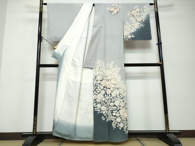 平和屋着物●訪問着 辻が花 暈し染め 反端付き 正絹 逸品 未使用 DABK0263ud