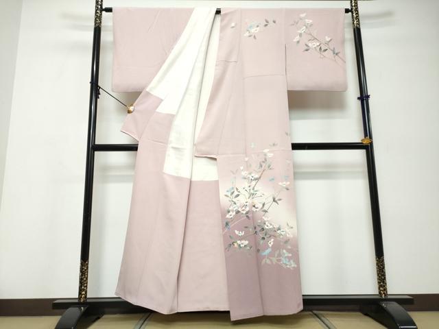 平和屋着物●本加賀友禅作家 和泉衛知 訪問着 枝花文 暈し染め 正絹 逸品 DABK0270ud