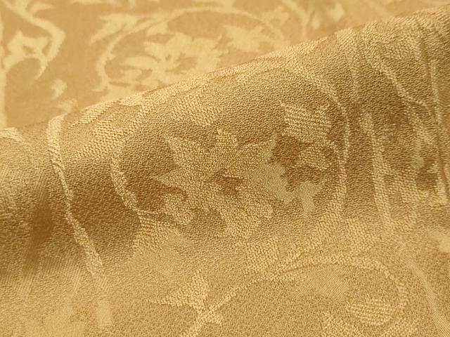 平和屋着物●上質な色無地 更紗花唐草地紋 灰茶色 正絹 逸品 DABK0318ud