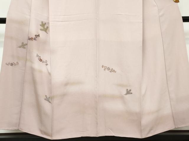 平和屋着物●訪問着 刺繍 草花文 暈し染め 金彩 正絹 逸品 DABK0320ud