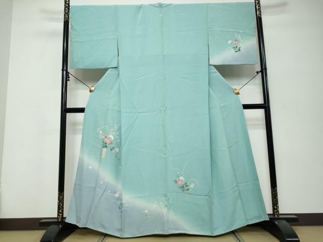 平和屋着物●訪問着 友禅 飾花文 暈し染め 正絹 逸品 DABK0326ud