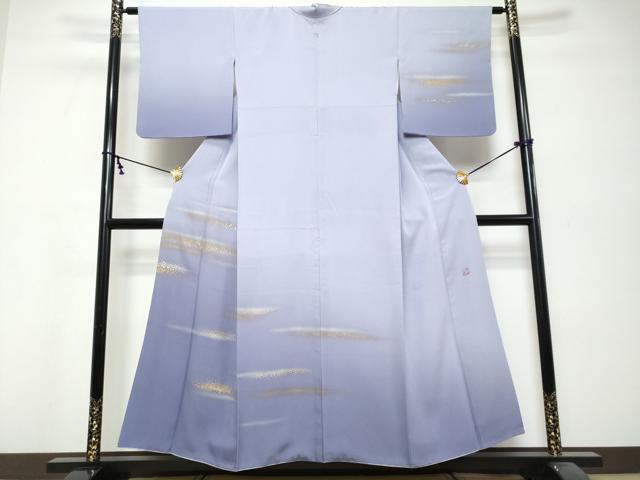 平和屋着物●人間国宝 福田喜重 刺繍 訪問着 霞文 暈し染め 金彩 正絹 逸品 DABK0331ud