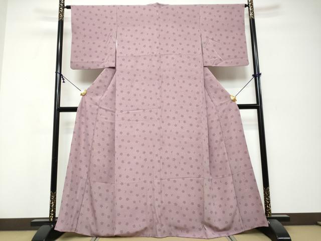 平和屋着物●小紋師 内田秀一 江戸小紋 舞桜文 寄せ小紋柄 正絹 逸品 DABK0349ud