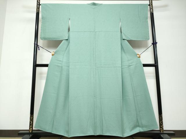 平和屋着物●上質な色無地 紋意匠 水浅葱色 正絹 逸品 DABK0355ud
