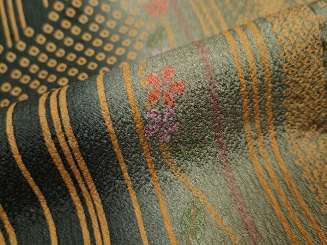 平和屋着物●訪問着 鹿の子草花文 暈し染め 正絹 逸品 未使用 DABK0361ud