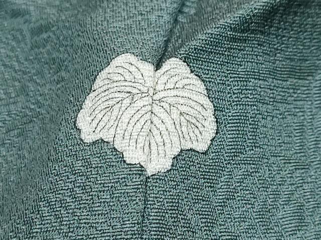 平和屋着物●上質な色無地 風景草花地紋 錆御納戸色 正絹 逸品 DABK0365ud