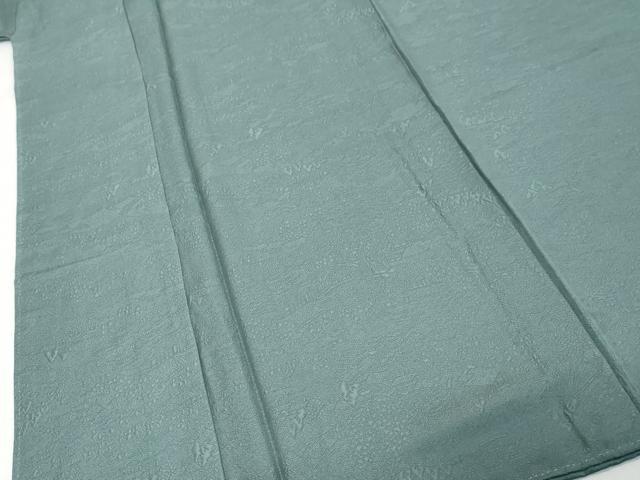 平和屋着物●上質な色無地 風景草花地紋 錆御納戸色 正絹 逸品 DABK0365ud
