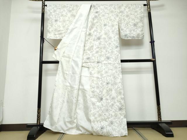 平和屋着物●小紋 花唐草文 洗える着物 未使用 DABK0371ud