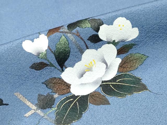 平和屋着物●訪問着 草花文 暈し染め 金彩 鈴乃屋扱い 正絹 逸品 DABK0390ud