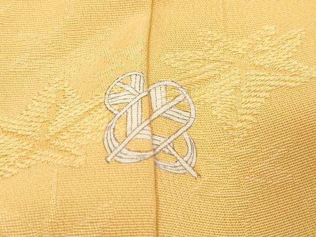 平和屋着物●上質な色無地 枝葉地紋 萱草色 正絹 逸品 DABK0394ud