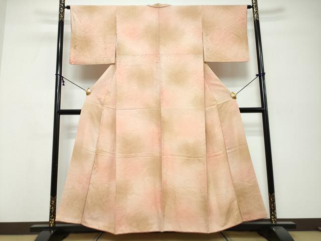 平和屋着物●上質な小紋 地紋起こし 墨流し文 暈し染め 正絹 逸品 DABK0412ud