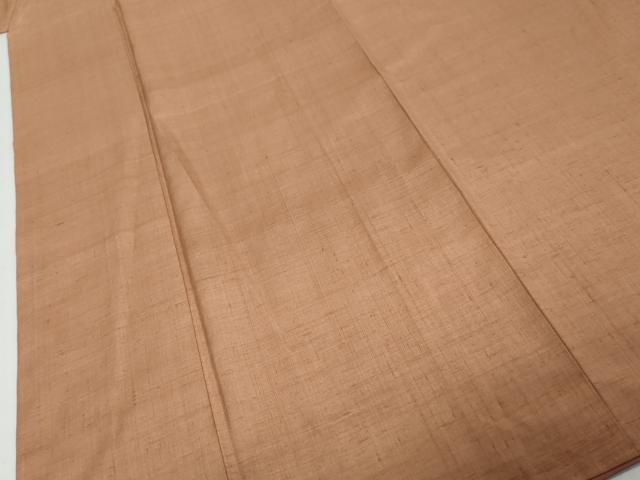平和屋着物●結城紬 洗朱色 正絹 逸品 DABK0414ud