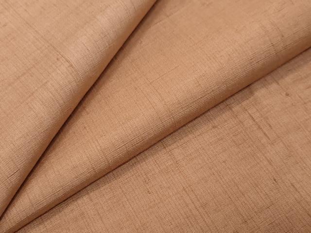 平和屋着物●結城紬 洗朱色 正絹 逸品 DABK0414ud