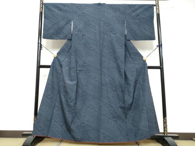 平和屋着物●本塩沢 流水文 正絹 逸品 DABK0427ud