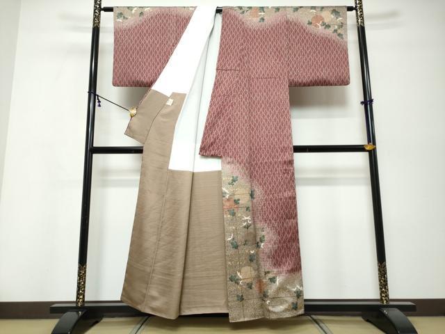 平和屋着物●皇室デザイナー 中村乃武夫 訪問着 立涌草花文 暈し染め 金彩 正絹 逸品 DABK0439ud