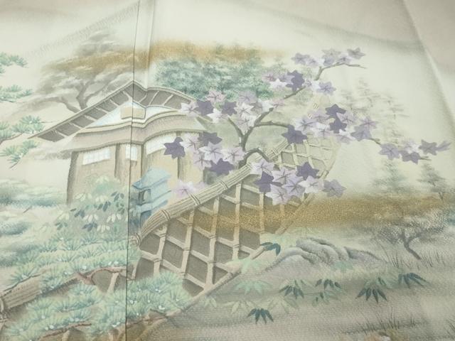 平和屋着物●訪問着 作家物 手描き 光悦寺住室 暈し染め 金彩 正絹 逸品 未使用 DABK0441ud