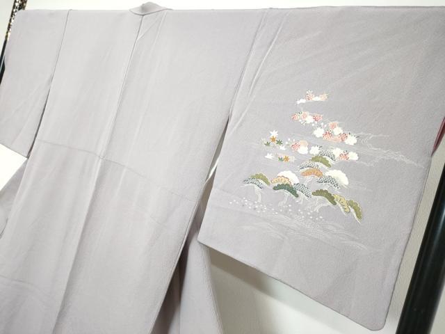 平和屋着物●訪問着 流水草花文 暈し染め 金彩 正絹 逸品 DABK0447ud