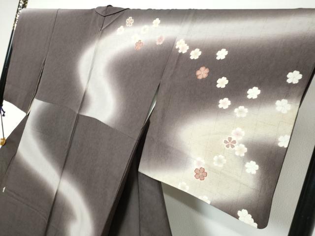 平和屋着物●訪問着 駒刺繍 舞花文 暈し染め 鈴乃屋扱い 正絹 逸品 DABK0471ud