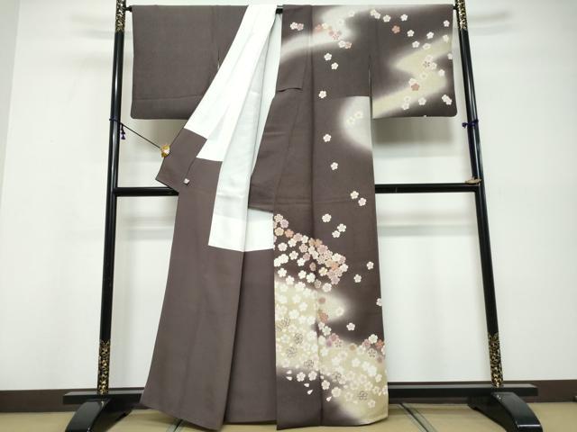 平和屋着物●訪問着 駒刺繍 舞花文 暈し染め 鈴乃屋扱い 正絹 逸品 DABK0471ud