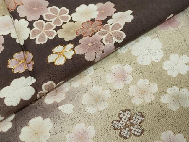 平和屋着物●訪問着 駒刺繍 舞花文 暈し染め 鈴乃屋扱い 正絹 逸品 DABK0471ud