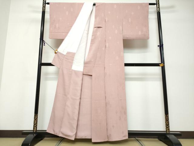平和屋着物●上質な色無地 樹林地紋 梅鼠色 正絹 逸品 DABK0486ud
