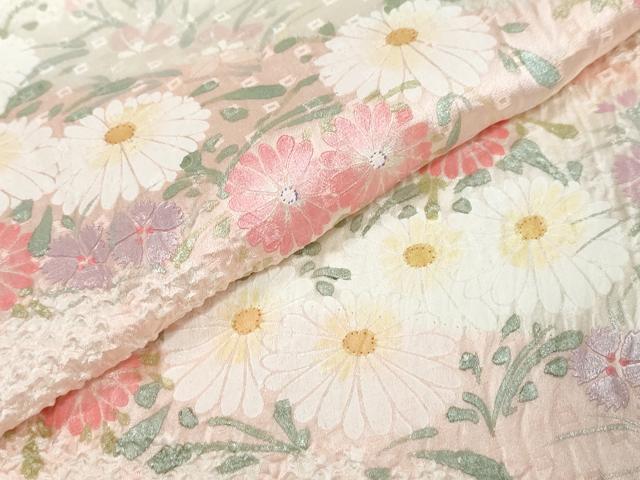 平和屋着物●訪問着 総絞り 草花文 正絹 逸品 DABK0495ud