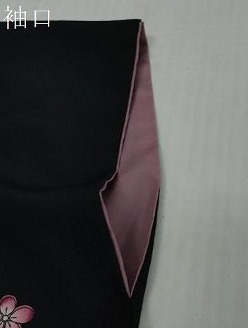 平和屋着物●ファッションブランド hiromichi nakano ヒロミチナカノ 小紋 草花文 黒地 洗える着物 DABK0498ud