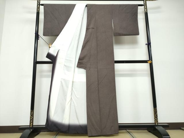 平和屋着物●伝統工芸師 服部光擴 江戸小紋 角通し 箔通し 反端付き 正絹 逸品 DABK0507ud