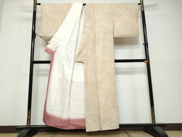 平和屋着物●上質な小紋 紬地 舞桜文 さが美扱い 正絹 逸品 DABK0517ud