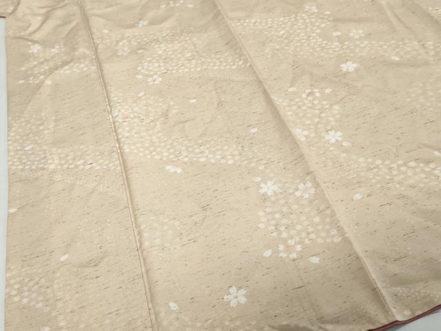 平和屋着物●上質な小紋 紬地 舞桜文 さが美扱い 正絹 逸品 DABK0517ud