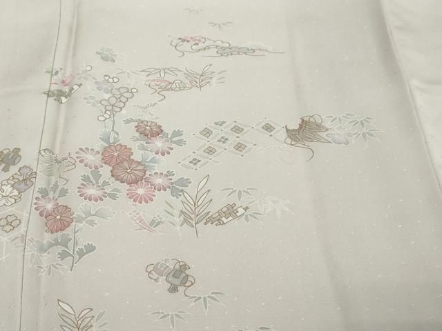 平和屋着物●創業460年・千總 訪問着 吉祥宝尽くし花文 金彩 伊勢丹扱い 正絹 逸品 DABK0519ud