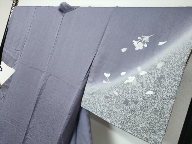 平和屋着物●訪問着 舞桜文 暈し染め 金彩 正絹 逸品 DABK0524ud