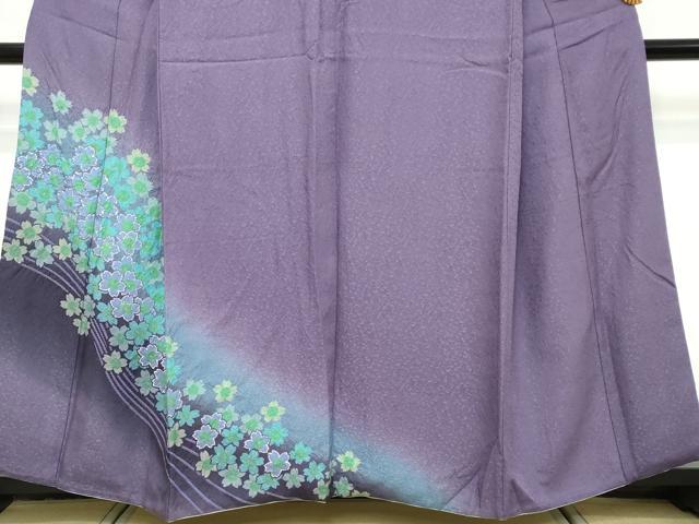 平和屋着物●訪問着 舞桜文 暈し染め 正絹 逸品 DABK0535ud