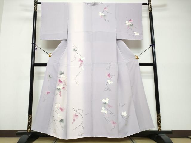 平和屋着物●訪問着 葡萄蔦の葉文 暈し染め 金彩 正絹 逸品 未使用 DABK0537ud