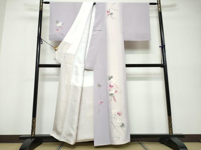 平和屋着物●訪問着 葡萄蔦の葉文 暈し染め 金彩 正絹 逸品 未使用 DABK0537ud